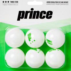 Prince Three-Star White Table Tennis Balls 6 Pack For Unisex