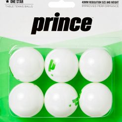 Prince One-Star White Table Tennis Balls 6 Pack For Unisex