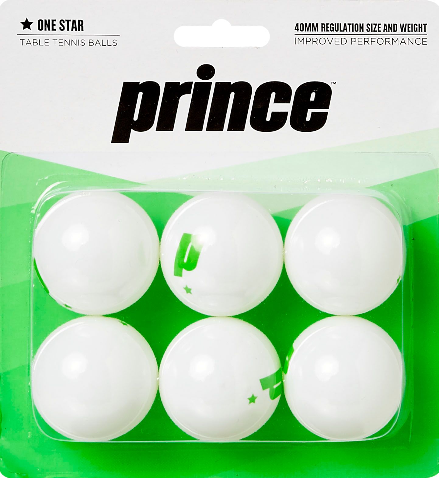 Prince One-Star White Table Tennis Balls 6 Pack For Unisex 1 Prince One-Star White Table Tennis Balls 6 Pack For Unisex