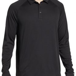 Prince Men's Fashion Long Sleeve Tennis Polo For Men Pure Black