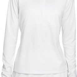 Prince Women's Fashion Geo 1/4 Zip Tennis Top For Women White Stripe