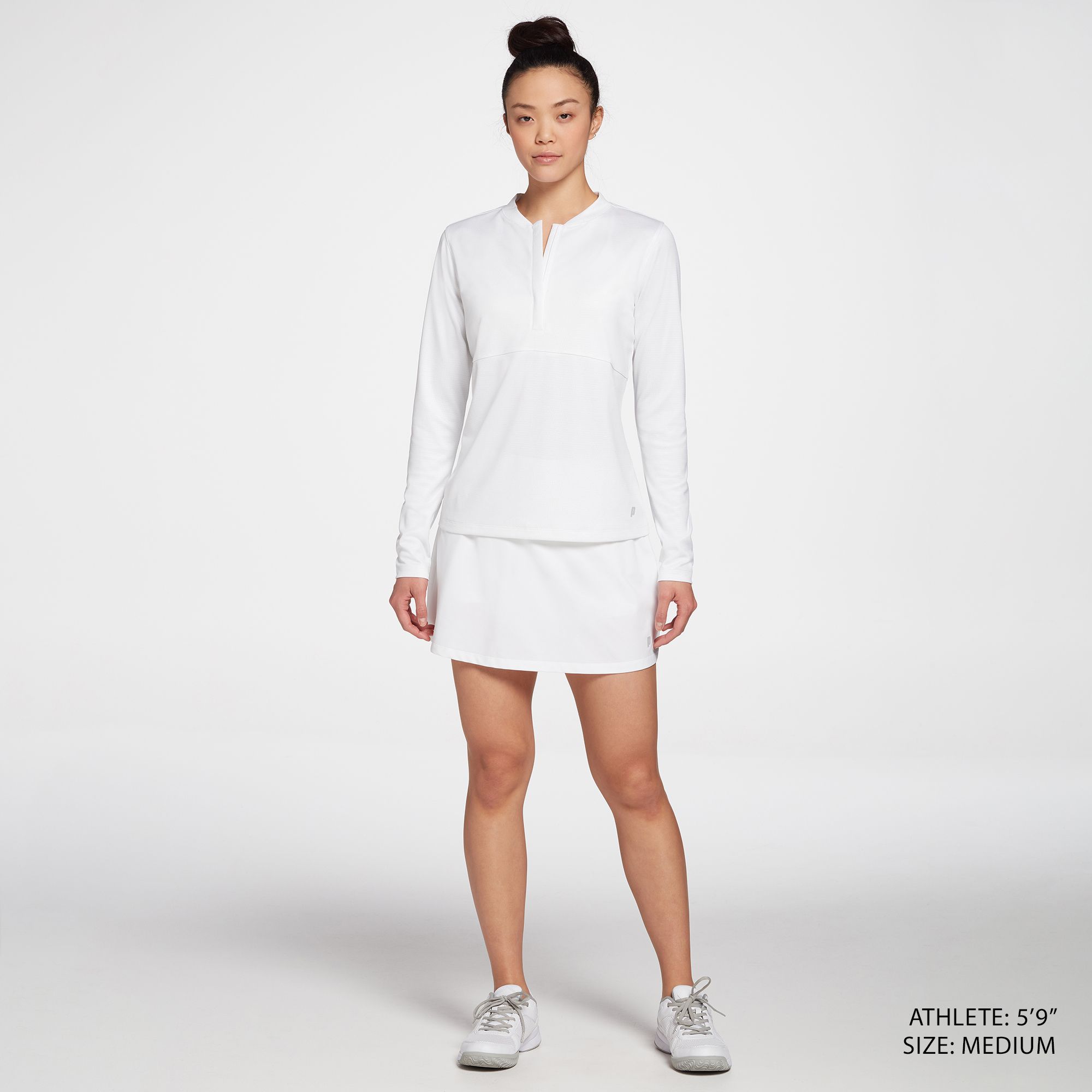 Prince Women's Fashion Geo 1/4 Zip Tennis Top For Women White Stripe 2 Prince Women's Fashion Geo 1/4 Zip Tennis Top For Women White Stripe - Image 2