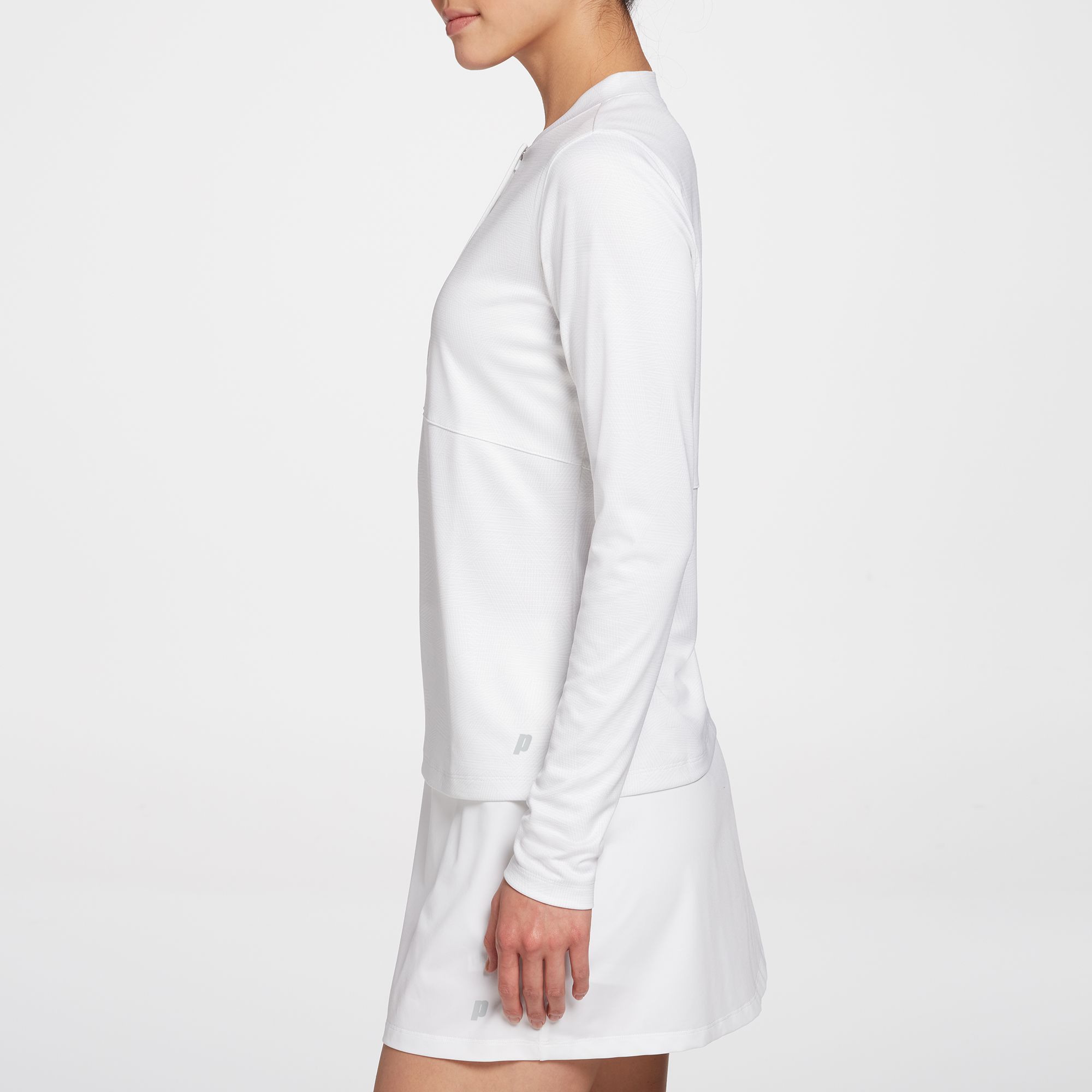 Prince Women's Fashion Geo 1/4 Zip Tennis Top For Women White Stripe 4 Prince Women's Fashion Geo 1/4 Zip Tennis Top For Women White Stripe - Image 4