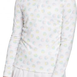 Prince Girls' Lightweight Fashion 1/4 Zip Tennis Pullover For Girls' White