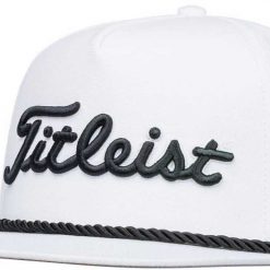 Titleist Men's 2020 Tour Rope Flat Brim Golf Hat For Men White/black