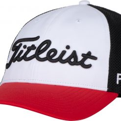 Titleist Men's Tour Performance Mesh Golf Hat For Men Black/red/white