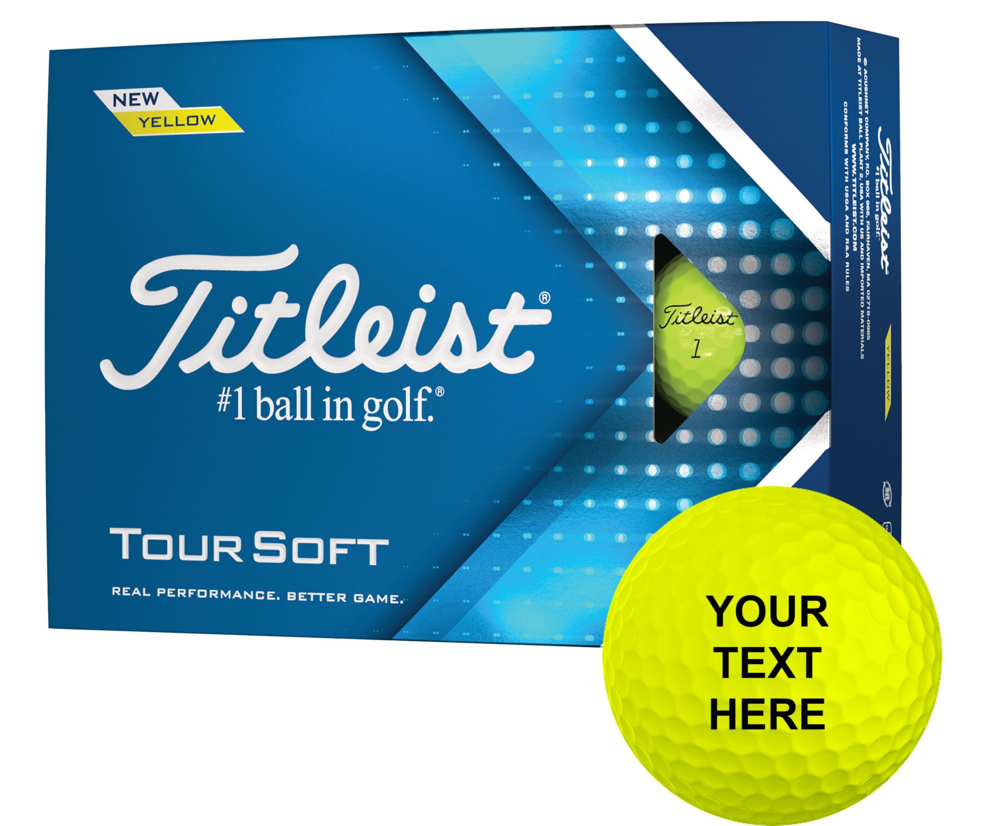Titleist 2022 Tour Soft Yellow Personalized Golf Balls For Unisex 1 Titleist 2022 Tour Soft Yellow Personalized Golf Balls For Unisex