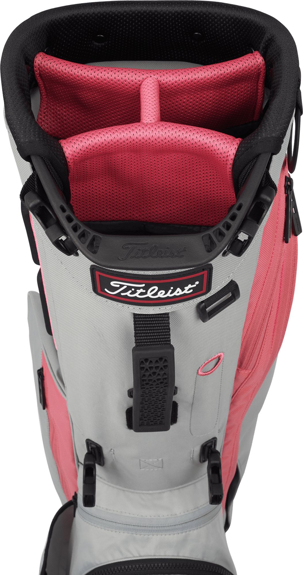 Titleist Women's 2022 Players 4 Carbon Stand Bag For Unisex Gray/coral 2 Titleist Women's 2022 Players 4 Carbon Stand Bag For Unisex Gray/coral - Image 2