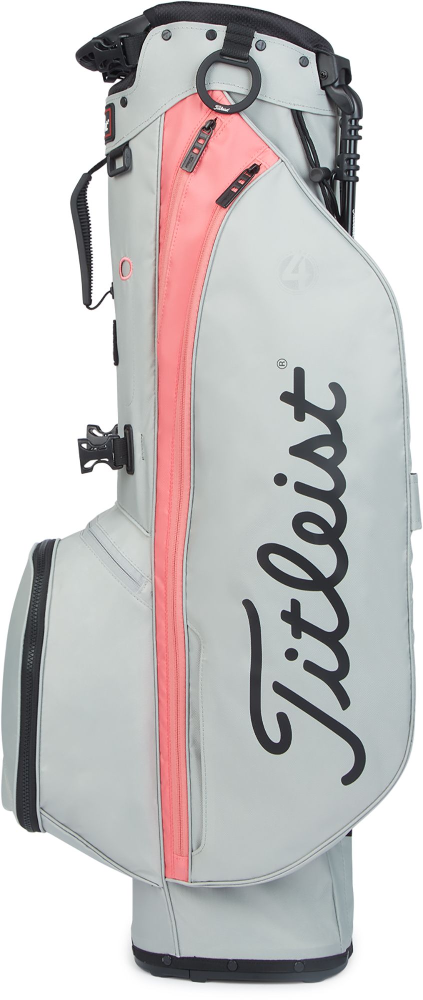 Titleist Women's 2022 Players 4 Carbon Stand Bag For Unisex Gray/coral 3 Titleist Women's 2022 Players 4 Carbon Stand Bag For Unisex Gray/coral - Image 3