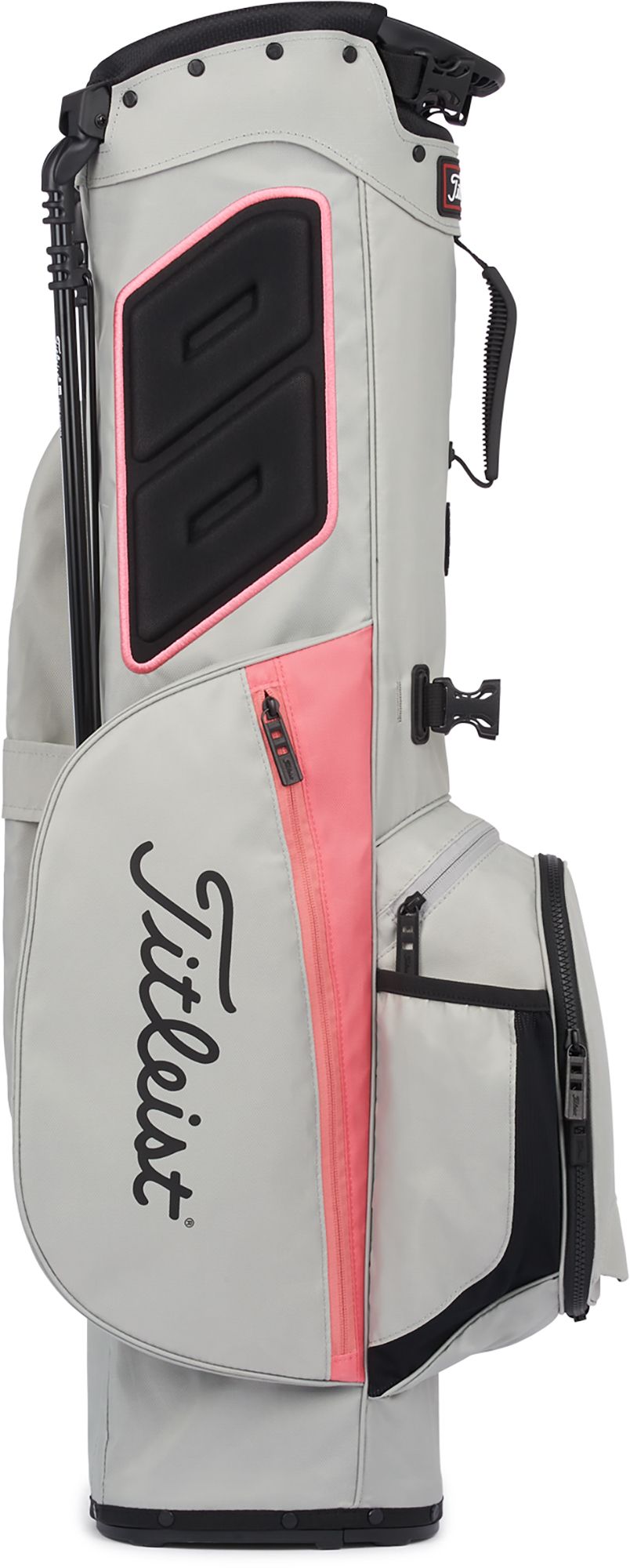 Titleist Women's 2022 Players 4 Carbon Stand Bag For Unisex Gray/coral 4 Titleist Women's 2022 Players 4 Carbon Stand Bag For Unisex Gray/coral - Image 4