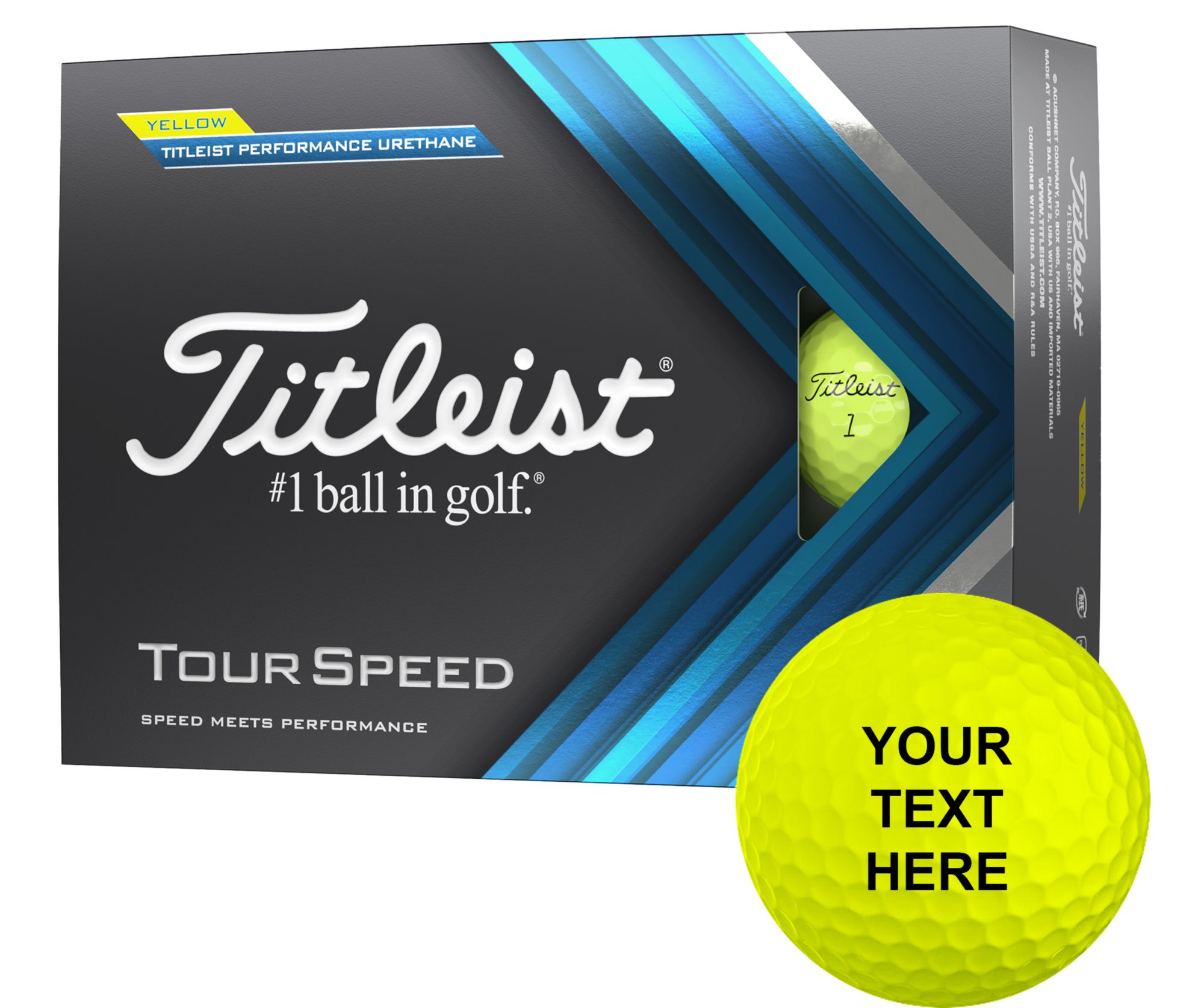 Titleist 2022 Tour Speed Yellow Personalized Golf Balls For Unisex 1 Titleist 2022 Tour Speed Yellow Personalized Golf Balls For Unisex