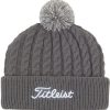 Titleist Men's Cable Knit Pom Pom Golf Hat For Men Grey