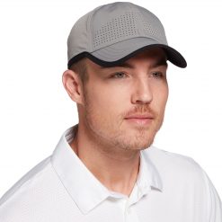 Prince Men's Perforated Tech Tennis Hat For Men Gray Dawn