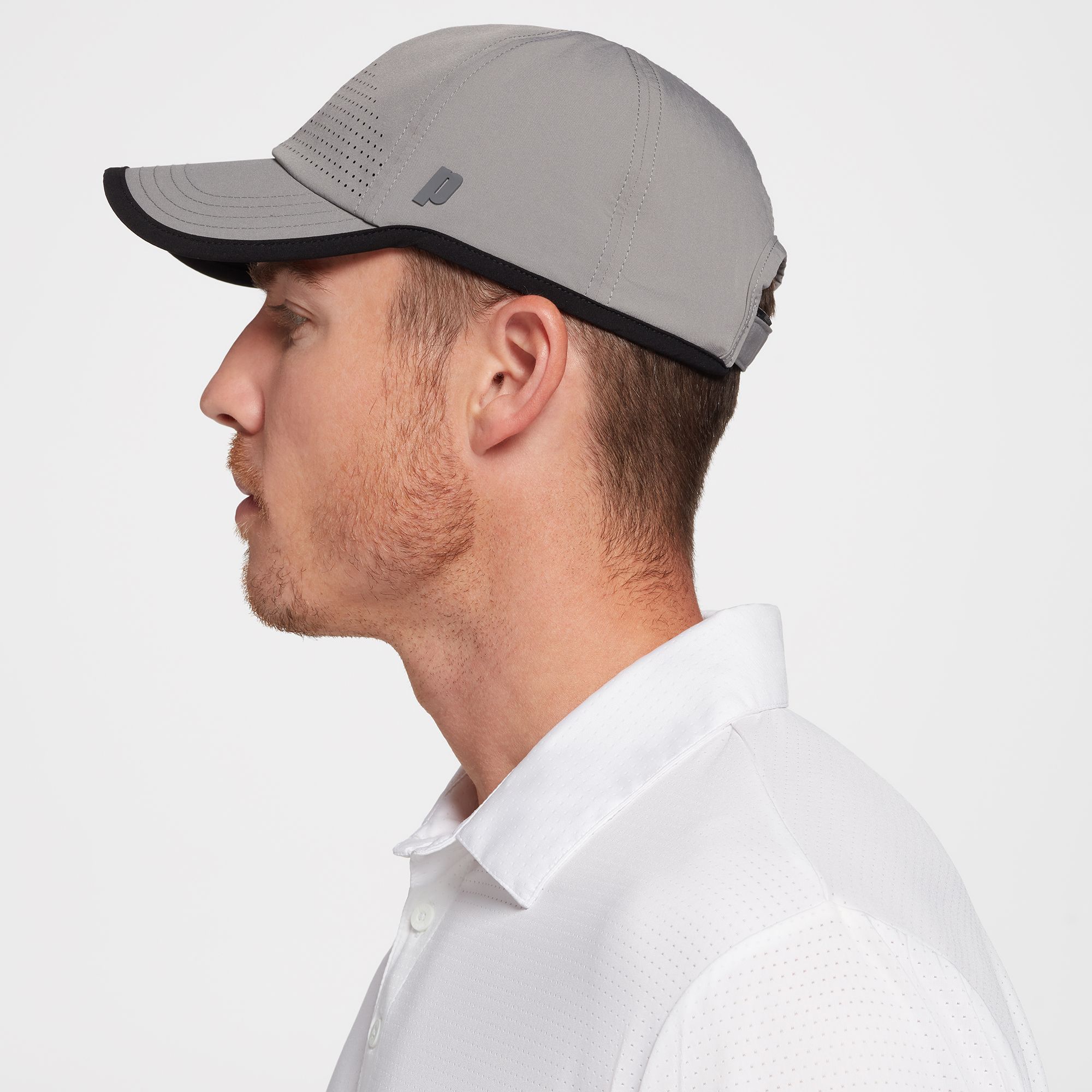 Prince Men's Perforated Tech Tennis Hat For Men Gray Dawn 3 Prince Men's Perforated Tech Tennis Hat For Men Gray Dawn - Image 3