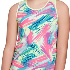 Prince Girls' Match Print Tank Top For Girls' Textured Pink
